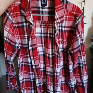 GAP Red Plaid Button-Up Shirt